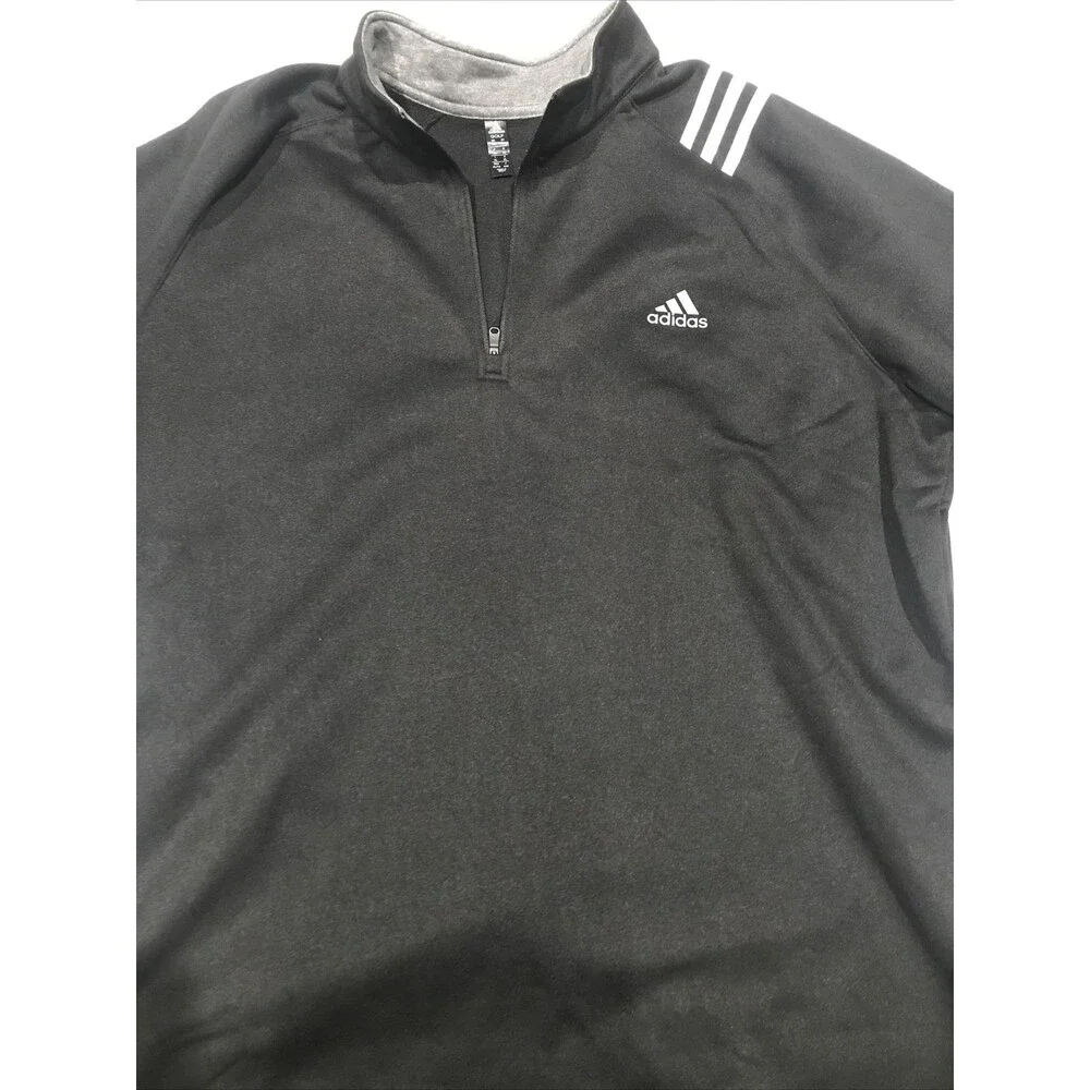 Adidas Golf Men's 1/4 Zip Pullover Fleece Mock Neck Jacket Black Sweatshirt XL